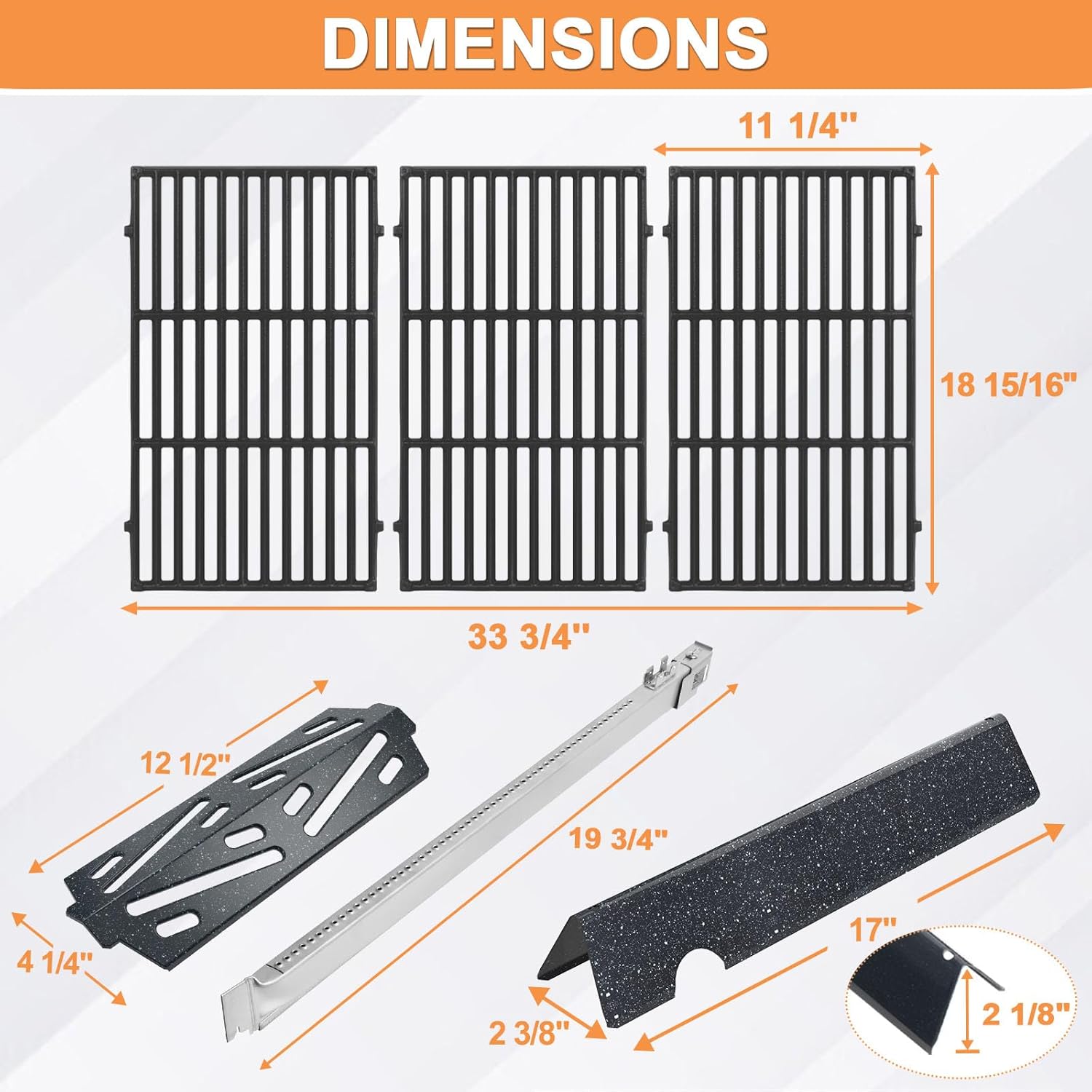 GS4 Genesis II Grill Parts for Weber 4-Burner Genesis II/II LX 400 SER Grill Accessories Genesis 400 (2022 Y) Replacement for Weber Flavorizer Bars 66033,Grates 66097,Heat Deflector 66686&Burner 67490
