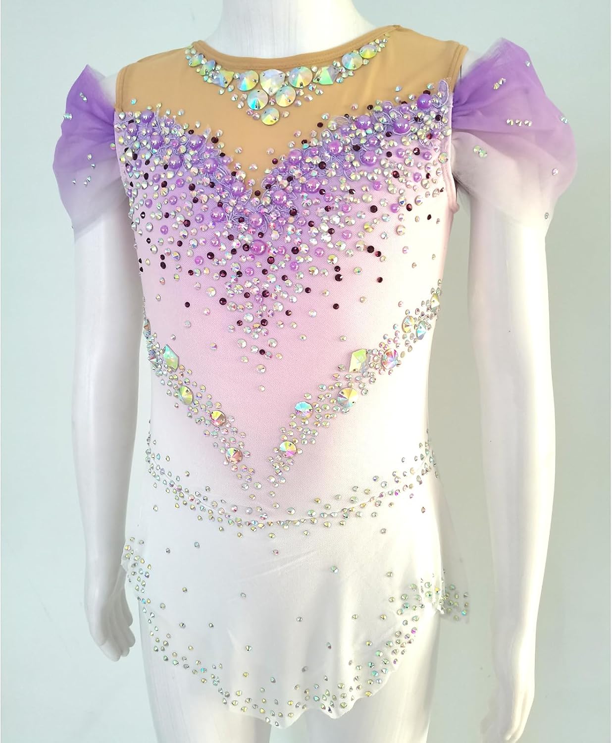 Purple Artistic Gymnastics Dress Girl Performance Dress Art Exam Clothing Rhythmic Gymnastics Uniform