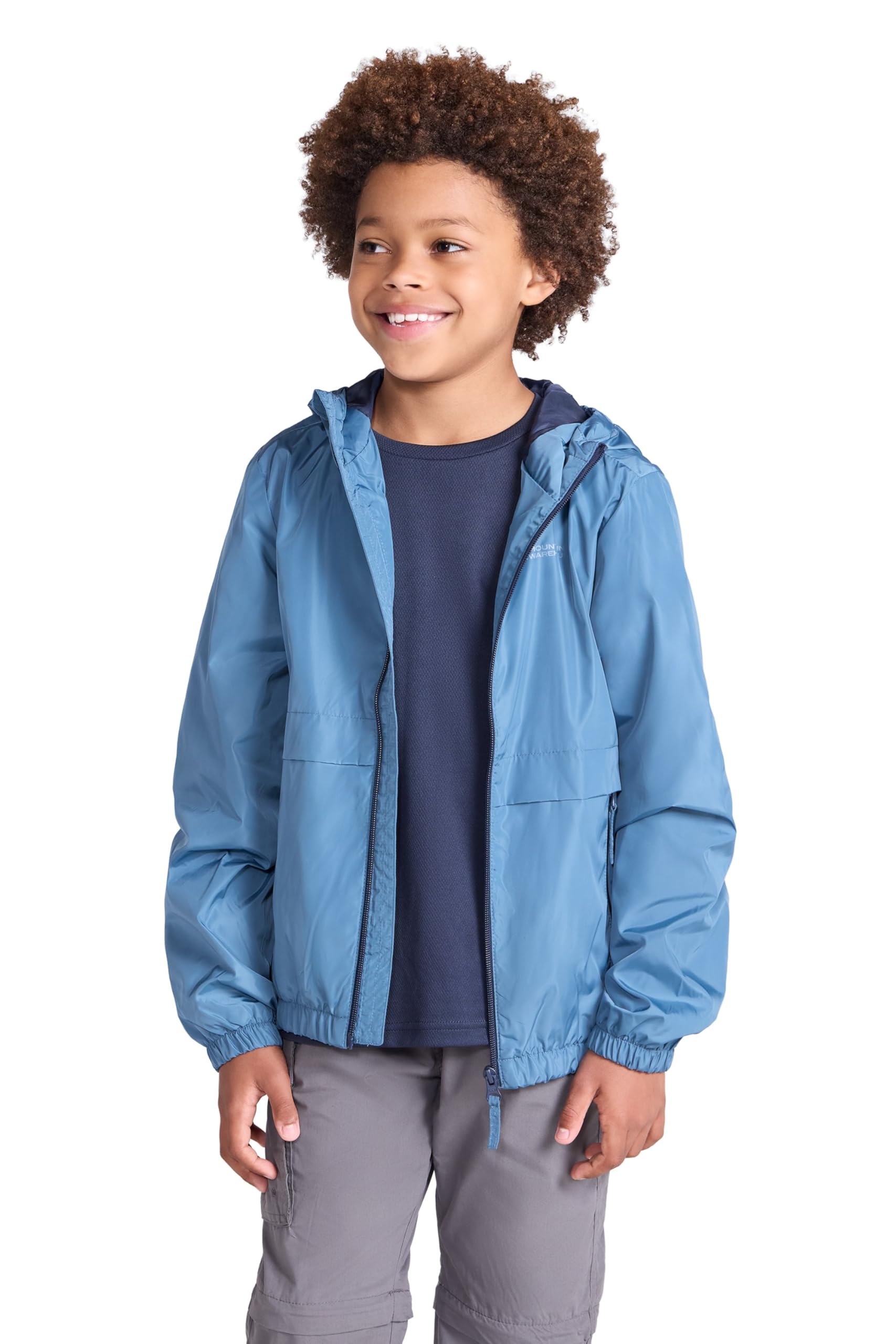Mountain Warehouse Whisper Kids Water Resistant Jacket Blue 9-10y