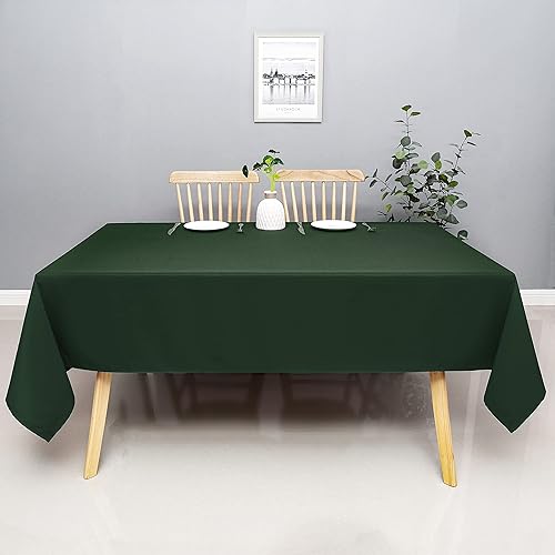 Miniatura 6 de Hunter Green Rectangle Tablecloth Wrinkle Resistant Washable Fabric Table Cloth for Dining,Kitchen, Parties Weddings and Outdoor Use 60 Inch by 84