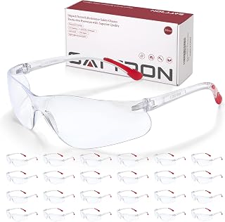 24 Pack Clear Safety Glasses, Protective Eyewear UV Protection & ANSI Z87.1, Safety Goggles Scratch & Impact Resistant Eye Protection for Men & Women - Ideal for Construction, Shooting, Lab Work