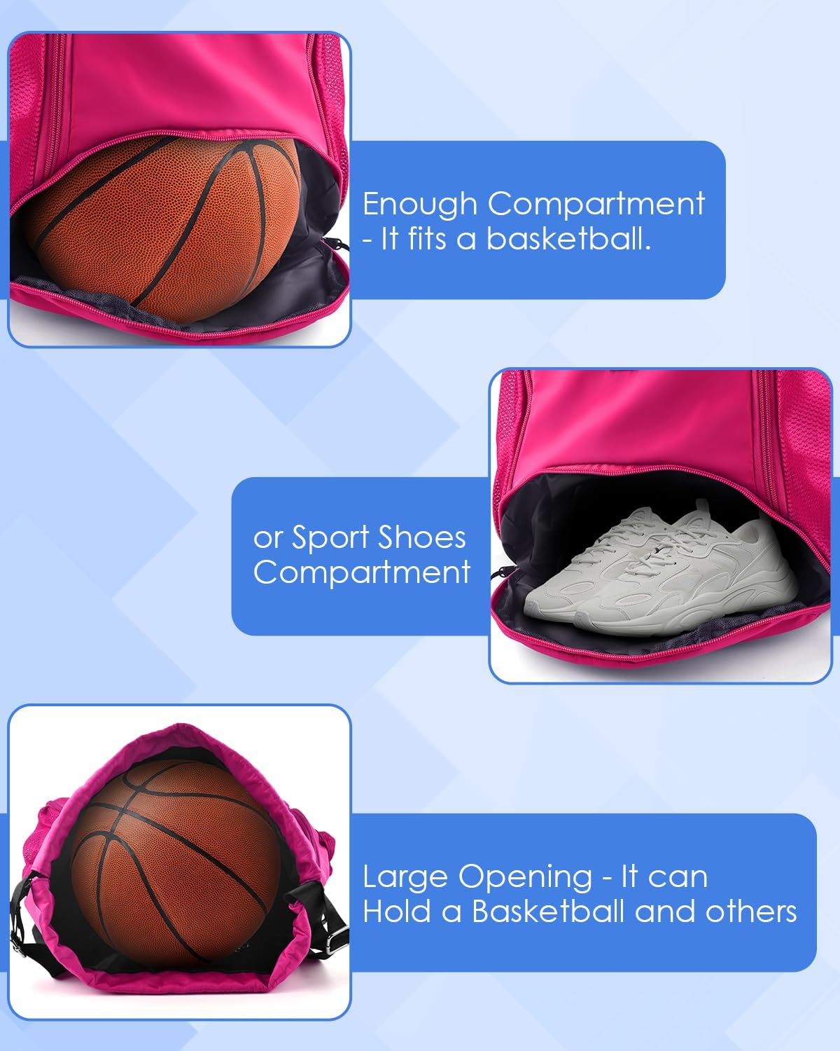BROTOU Soccer Drawstring Backpack, Basketball Bag, Volleyball Football Bags with Ball and Shoe Compartment
