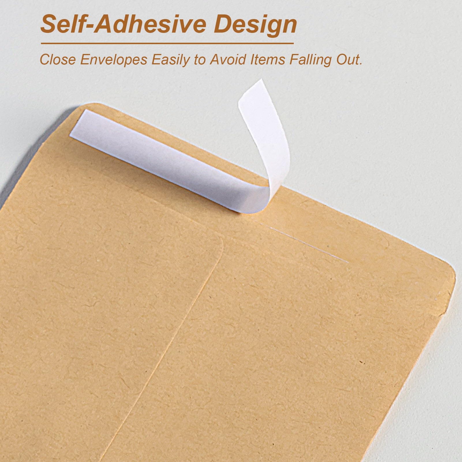 Buste in carta kraft 16,5 x 10 cm autoadesive 50 pezzi per semi denaro regali
