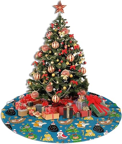 Miniatura 9 de Linda falda de árbol de Navidad de caramelo de jengibre de 30 pulgadas, faldas de árbol de Papá Noel rosa, decoración de árbol de Navidad