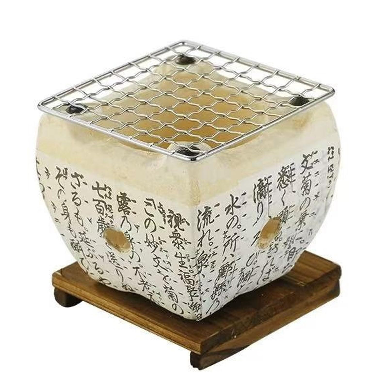 Poêle à barbecue de style japonais,barbecue portable Yakiniku Grill léger | Polyvalent Cuisine au charbon de bois, poêle à bois de camping plateau en bois for l'intérieur,le camping(11x11x10cm)