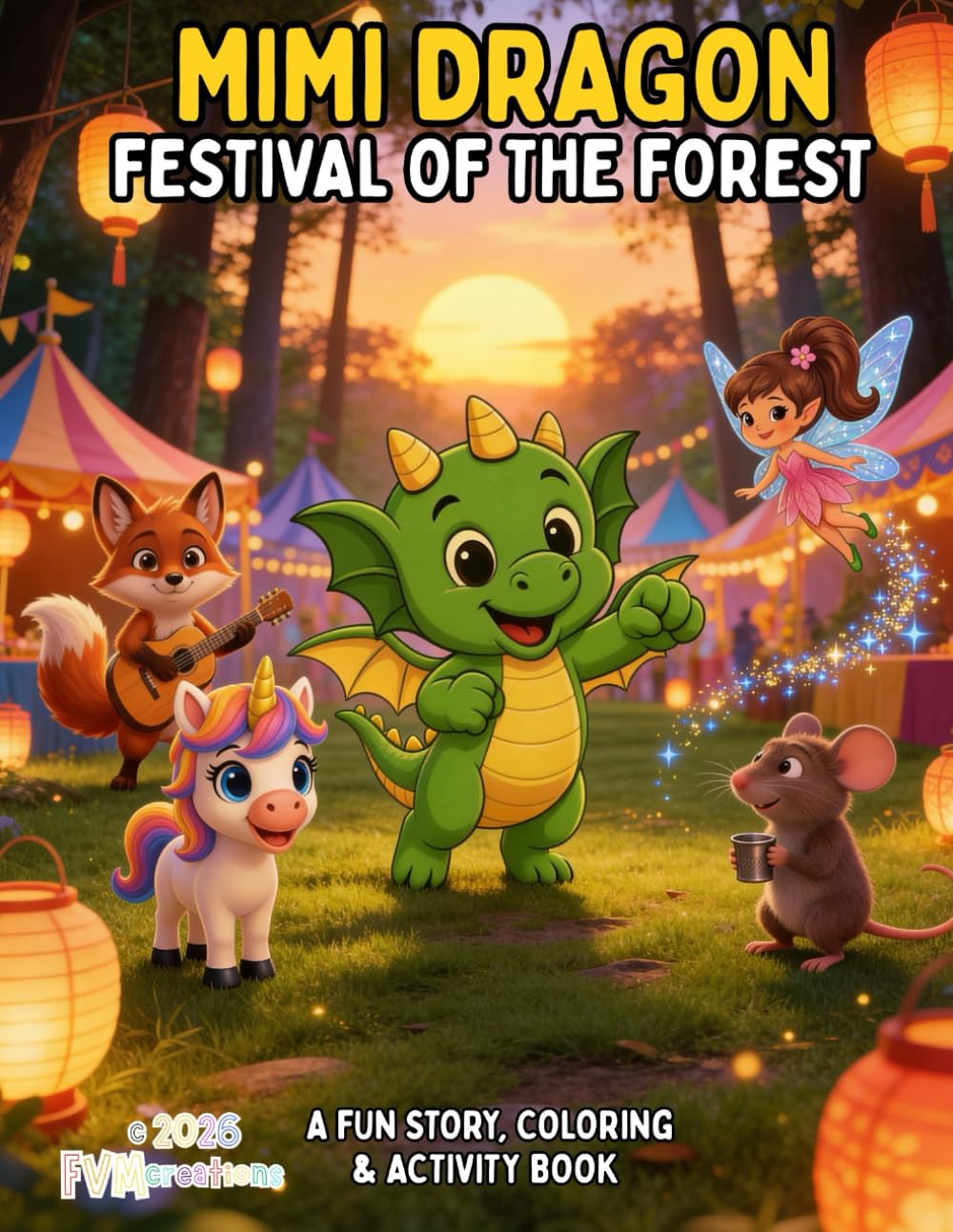 MIMI DRAGON – FESTIVAL OF THE FOREST: A Fun Story, Coloring & Activity Book (Mimi Dragon (English Edition))