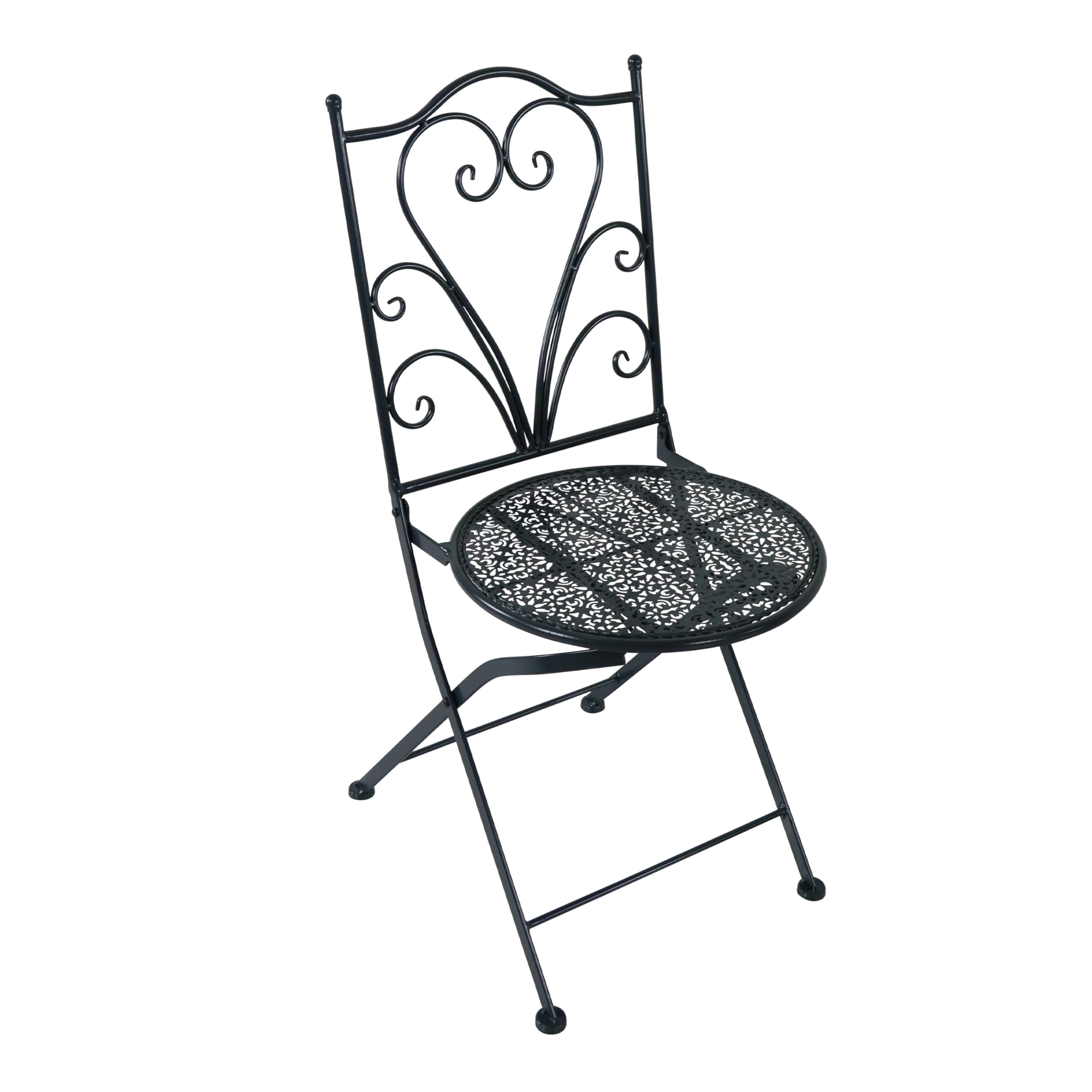 AXI Eloise Bistroset 3-teilig aus Metall Gestanzt in Anthrazit | Bistrotisch mit 2 Stühlen | Bistro Gartenmöbel Set für Garten/Balkon/Terrasse | Balkonset/Sitzgruppe