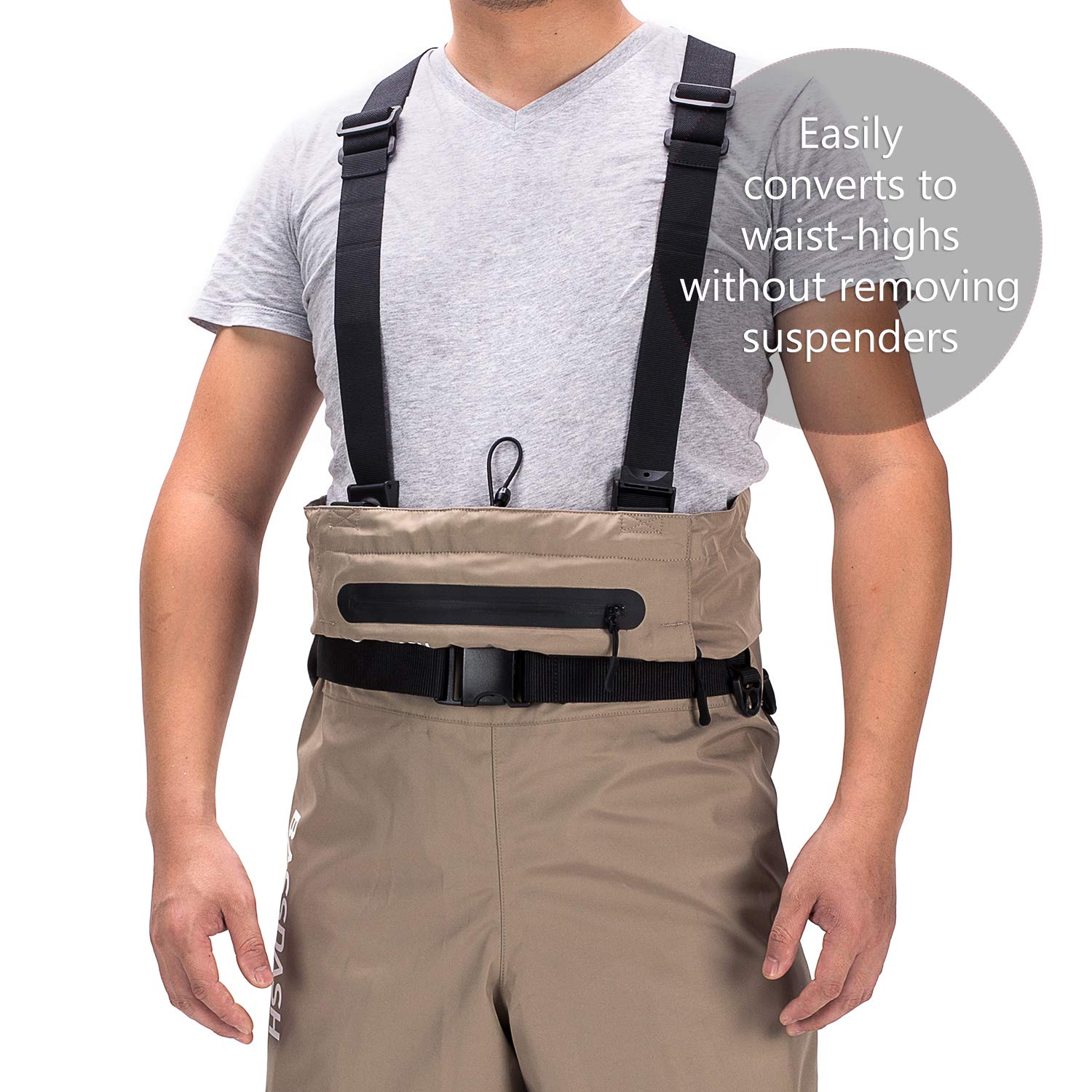 Bassdash Waders Respirants Convertibles Poitrine/Taille pour Pêche et Chasse à Pieds Chaussettes pour Hommes