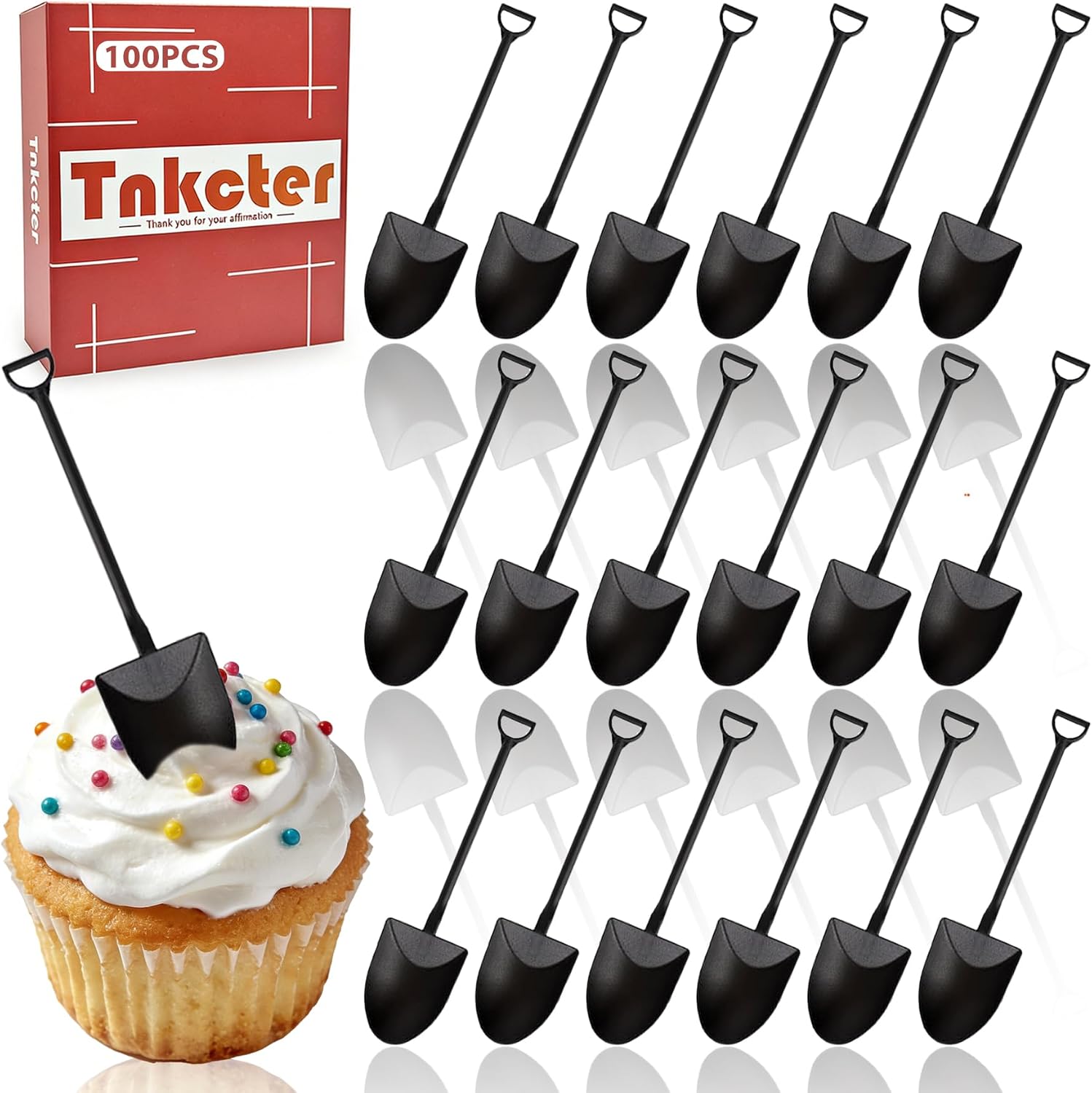 Cute Mini Shovels Dessert Spoons 50PCS Plastic Utensils for Parties