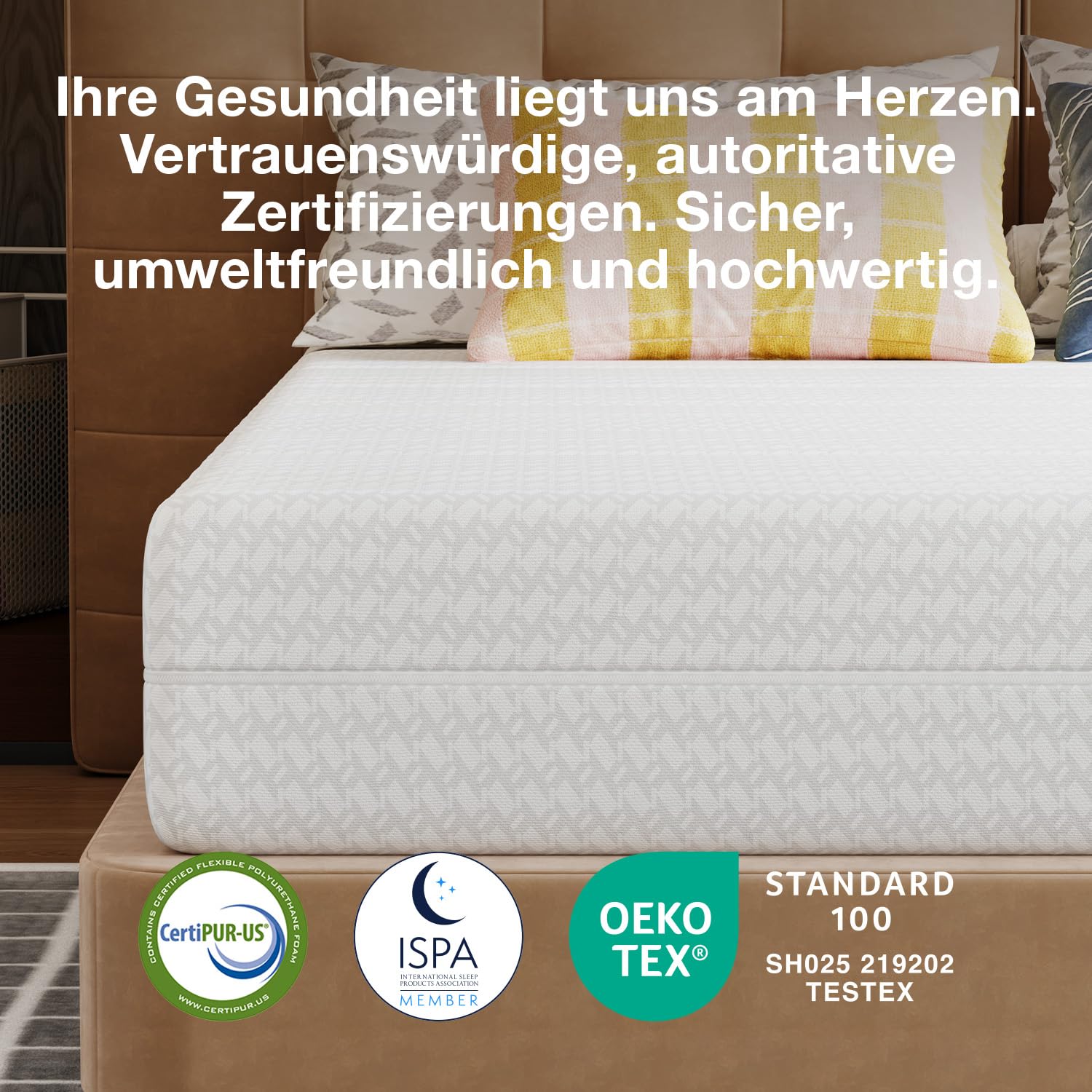 Novilla 140x200 cm Matratze Kaltschaummatratze H3/H4 Härtegrad 7-Zonen Komfortschaum Matratzen Atmungsaktiver Komfort Rollmatratze mit Abnehmbarer Stoffbezug Oeko-TEX Höhe 18 cm