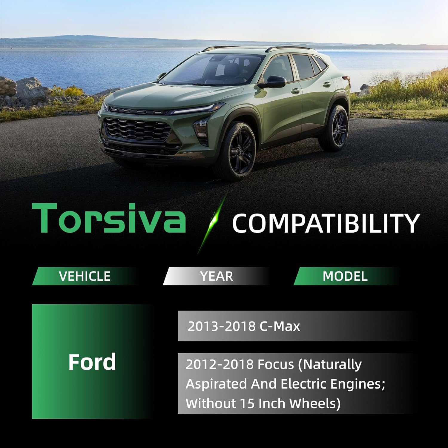 2PC Front Lower Left Right Control Arm Compatible with Ford 2013 2014 2015 2016 2017 2018 C-Max 2012 2013-2018 Focus K622753 K622788