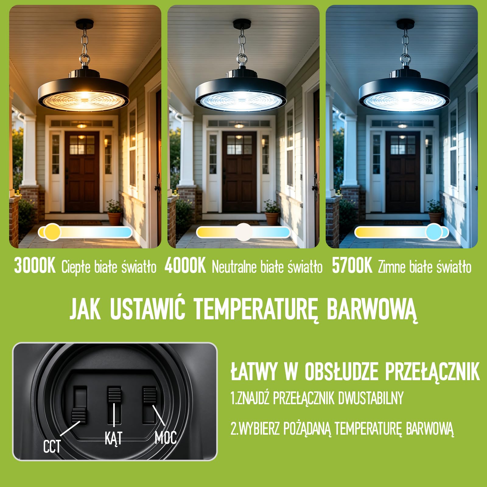 150W UFO LED High Bay Light 22500lm Możliwość ściemniania 3000K-5000K Lampa Przemysłowa IP65 Wodoszczelna Energooszczędny Reflektor Halowy do Fabryk na Lotnisko Patio Restaurację