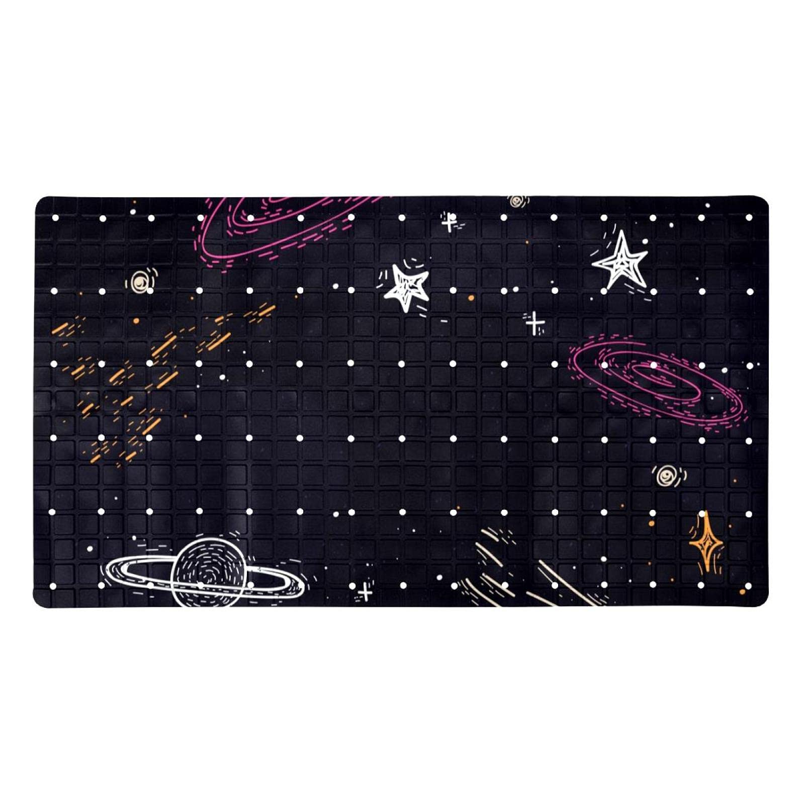 Tapis de douche antidérapant baignoire lavable machine trous drainage galaxie