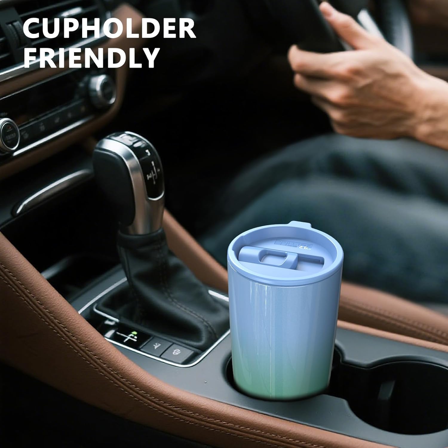 TILUCK 20 oz Tumbler with Lid, Vacuum Insulated Stainless Steel Coffee Mug, Double-Walled Travel Tumbler for Hot and Cold Drinks(GlitterGreenBlue, 20oz) - Image 4