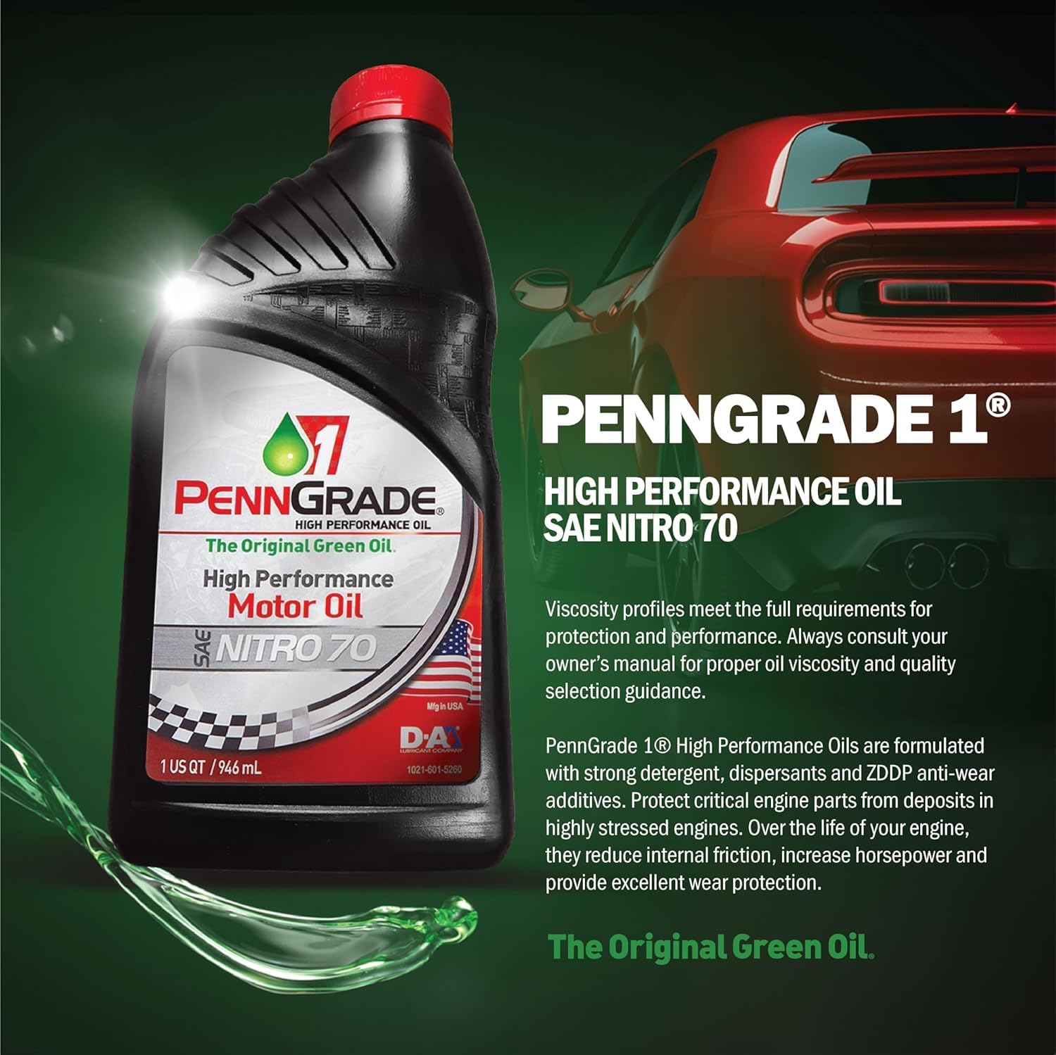 PENN GRADE 1 Monograde High Performance Oil Nitro 70 (2 Pack)