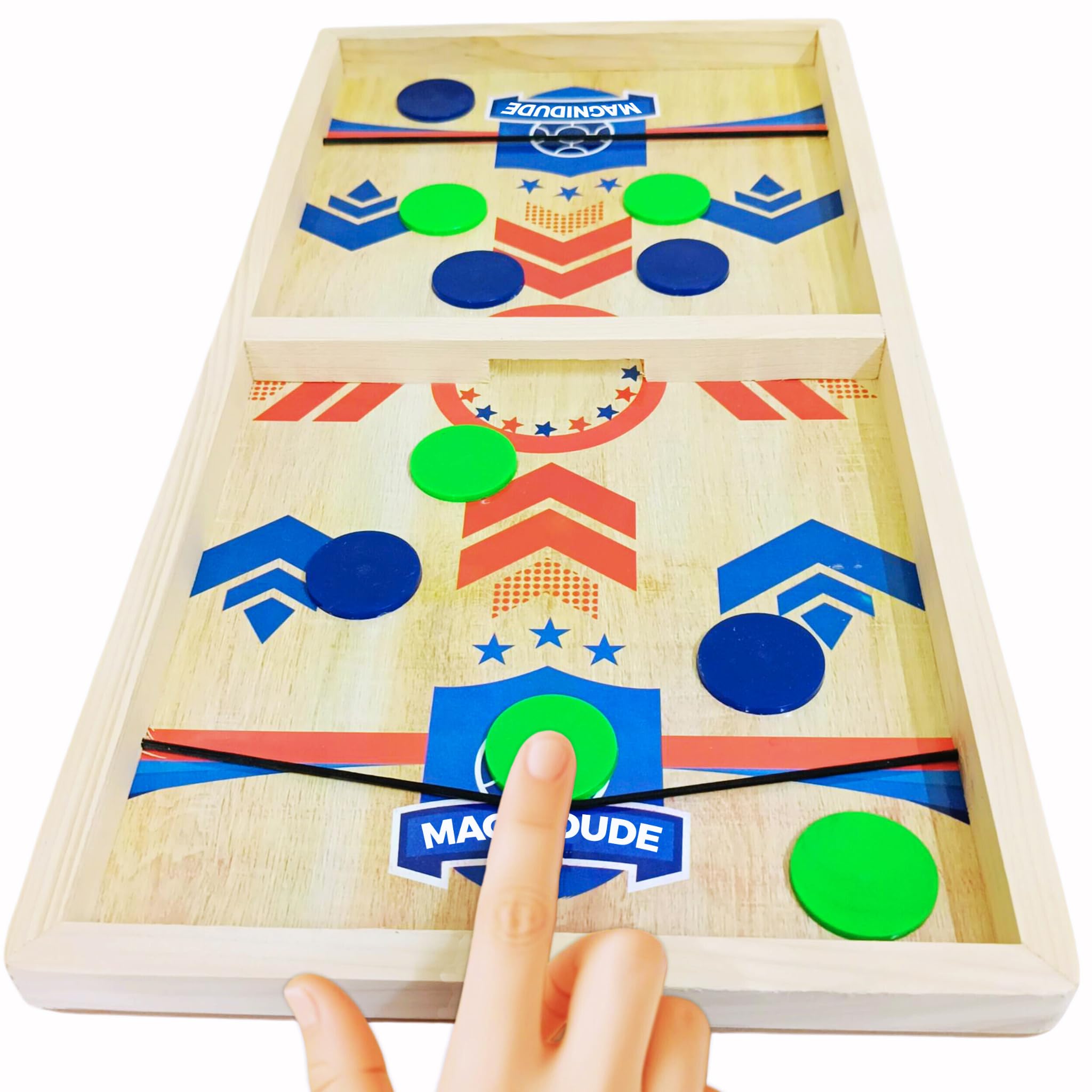 MAGNIDUDE Pine Wood Large Size Professional Fast Fastest Finger First Board Game for Kids & Adults | Wooden String Hockey Game | Sling Puck Board Toy | Ideal for Family Entertainment, Birthday Gifts (B0DCSHNMST) Amazon Price History, Amazon Price Tracker