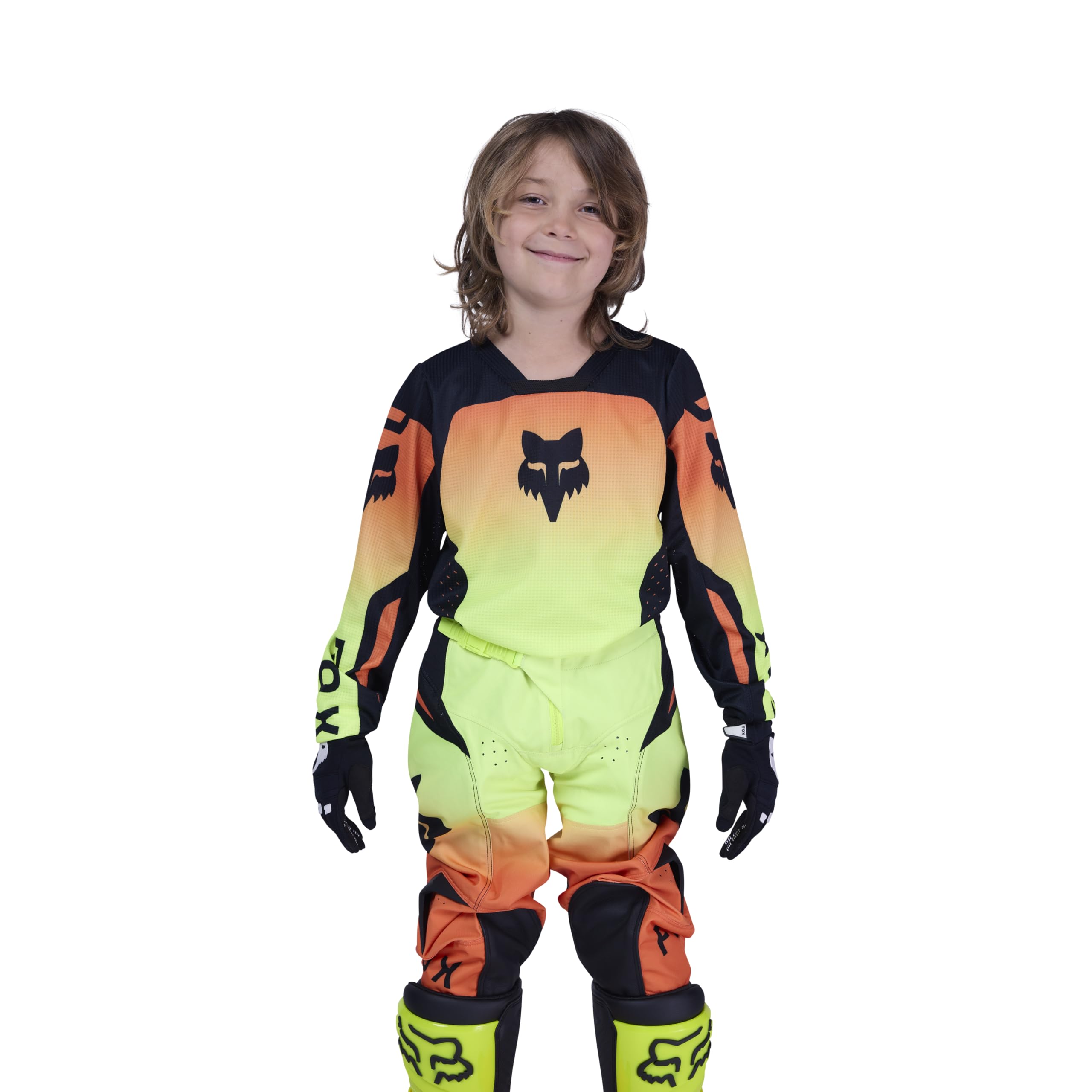 Fox Racing Youth 180 Shield Motocross Dirt Bike Jersey, Fluorescent Yellow, Small