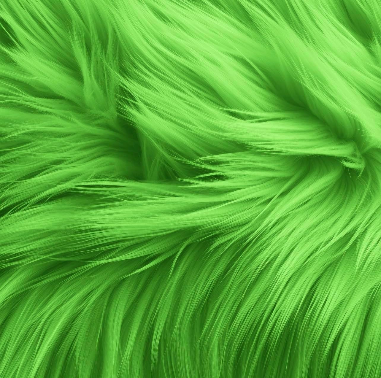 FabricLA Shaggy Faux Fur Fabric - 30" X 36" Inches Pre-Cut - Use Fake Fur Fabric for DIY, Craft Fur Decoration, Fashion Accessory, Hobby - Lime Green Faux Fur Fabric