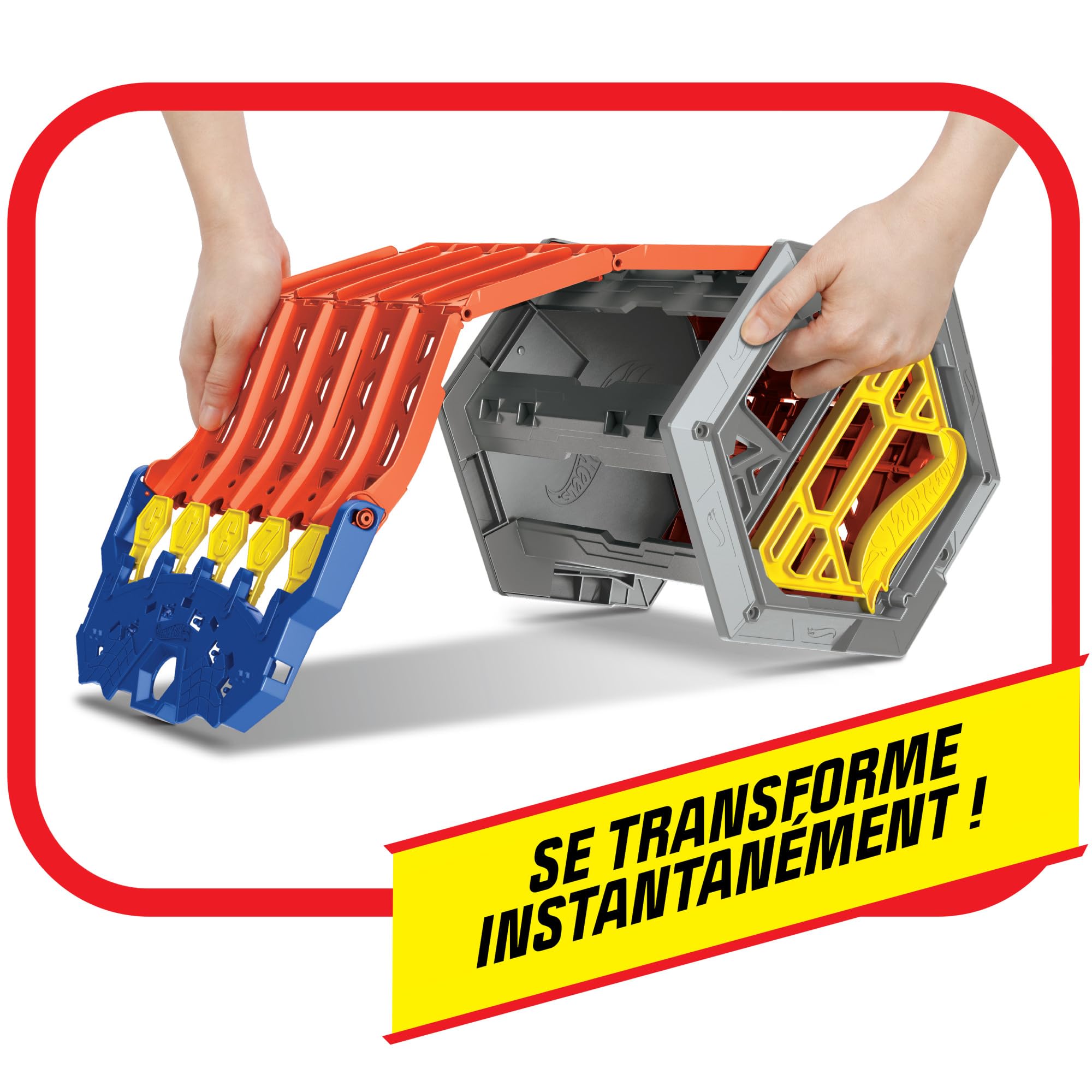 Hot Wheels Action Piste Coffret Transportable à 5 Voies, à connecter avec Circuit et Pistes, Voiture Incluse, Emballage fermé, Jouet pour Enfant, HGK41