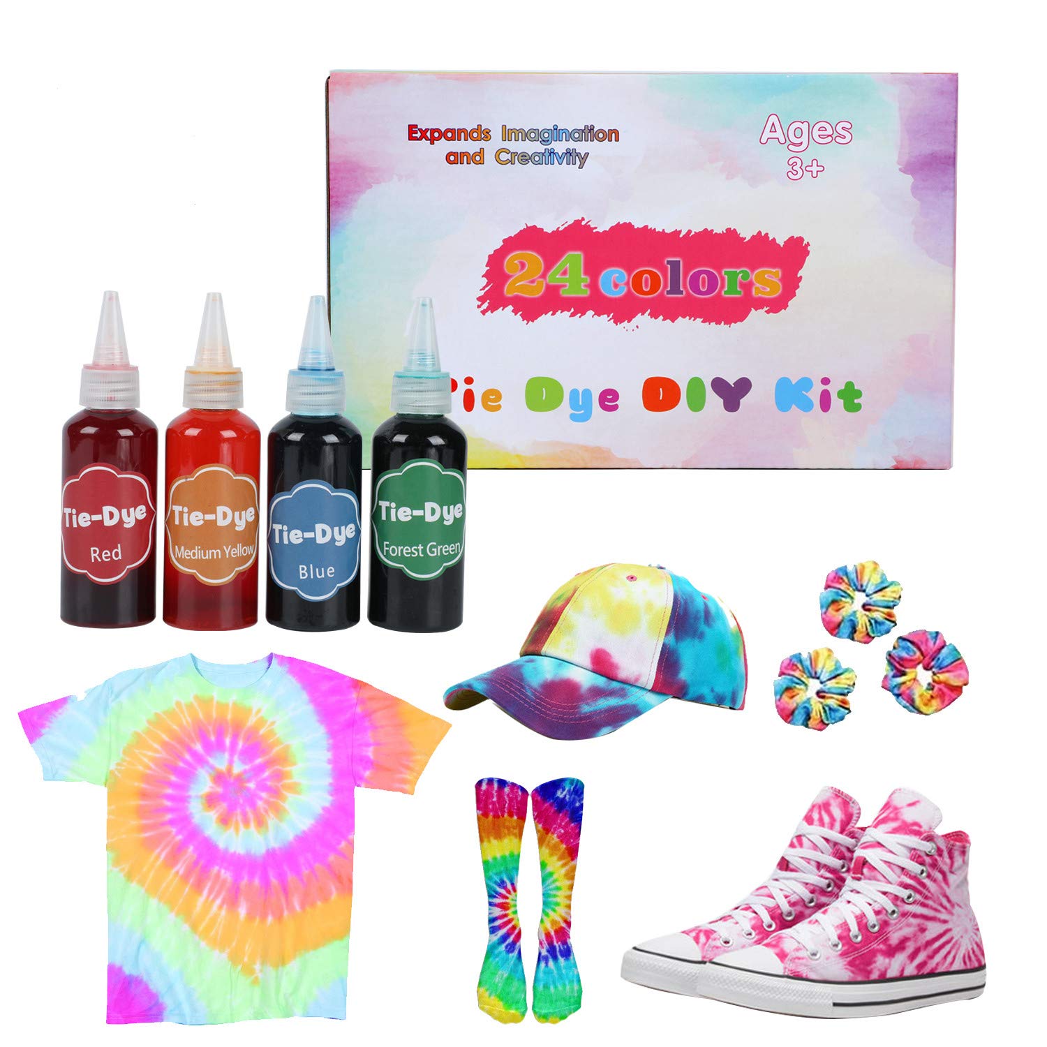 26 Colors Fabric Tie Dye Kit for Party, Gathering, User-Friendly, Add Water Only for Family Friends 