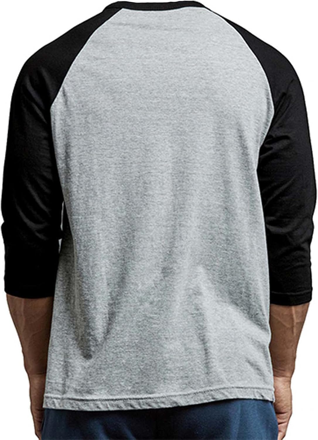 Men's Raglan Baseball Tee Shirt - Cotton Two Tone Casual Athletic Top - Image 4