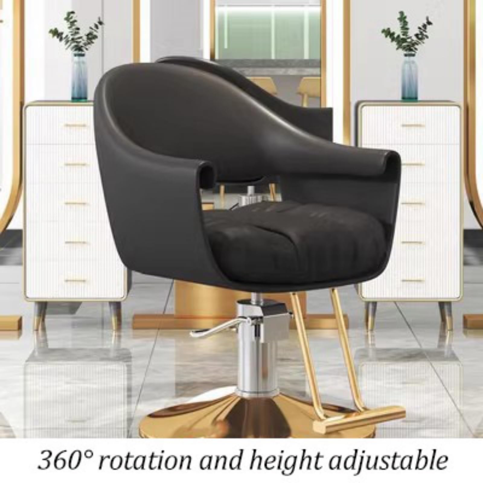 Sillas de barbero, Silla de peluquería hidráulica Ajustable con reposapiés, rotación de 360°, Silla de Belleza para barbería, SPA, Estudio de Tatuajes - Gris y Blanco