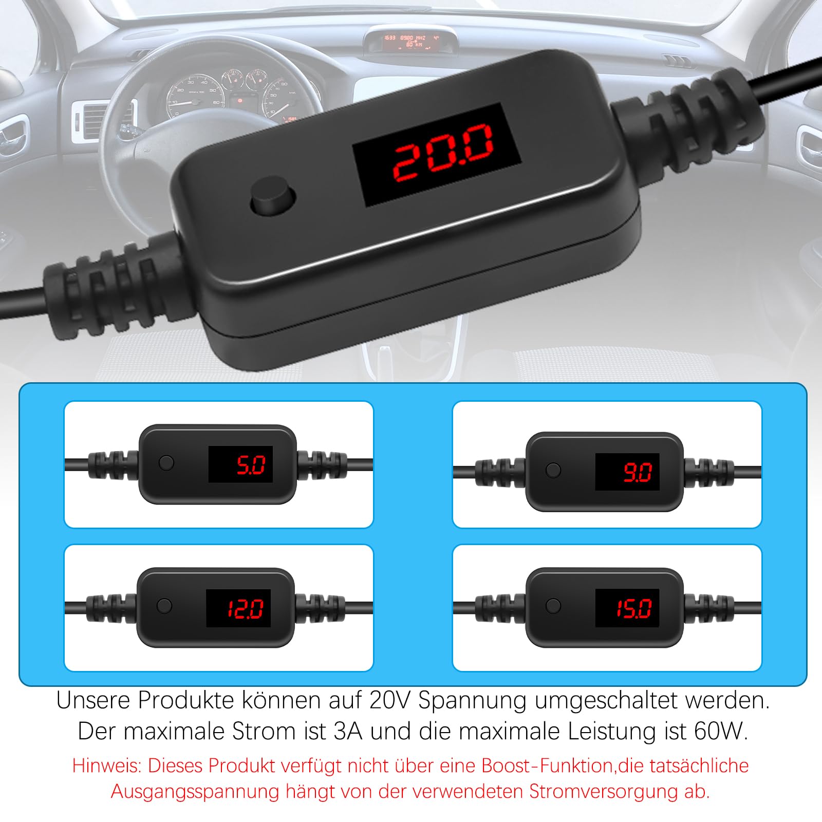 Adapter USB C 12V 60W do Auta, Dashcam, GPS