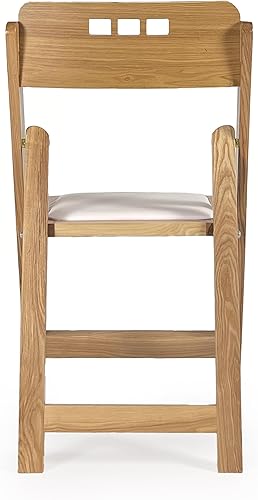 Miniatura 8 de Silla plegable de madera con asiento acolchado, asientos comerciales apilables para eventos en interiores y exteriores, fiestas, bodas, banquetes,