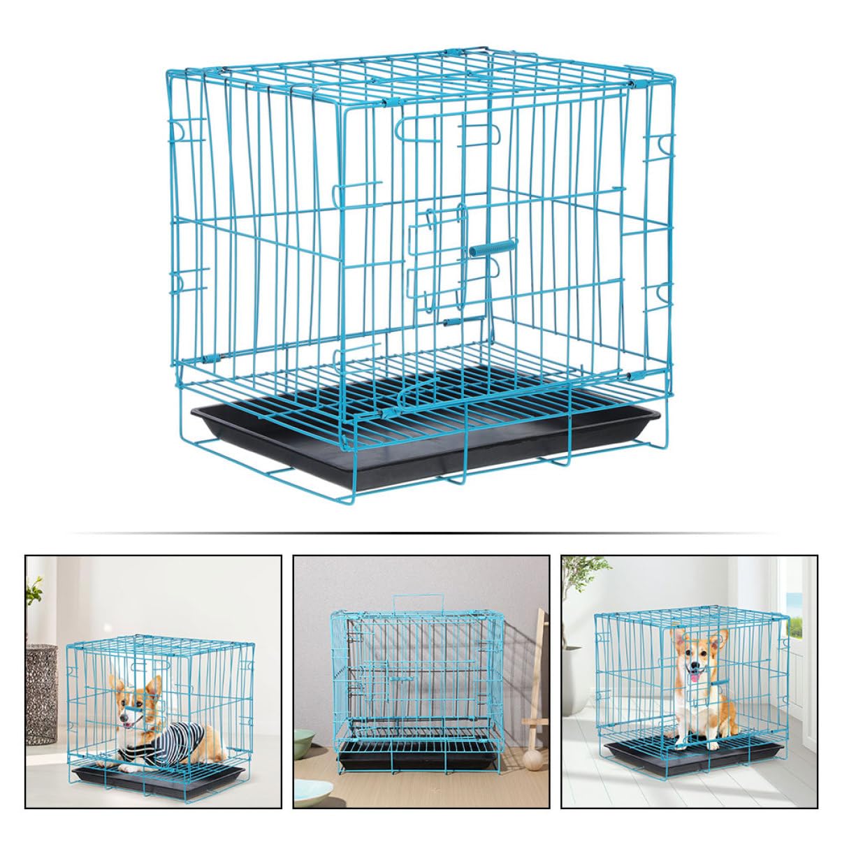 Balacoo Simple Design Metal Cat Cage Portable Travel Crate for Cats Dogs Bunny Cage