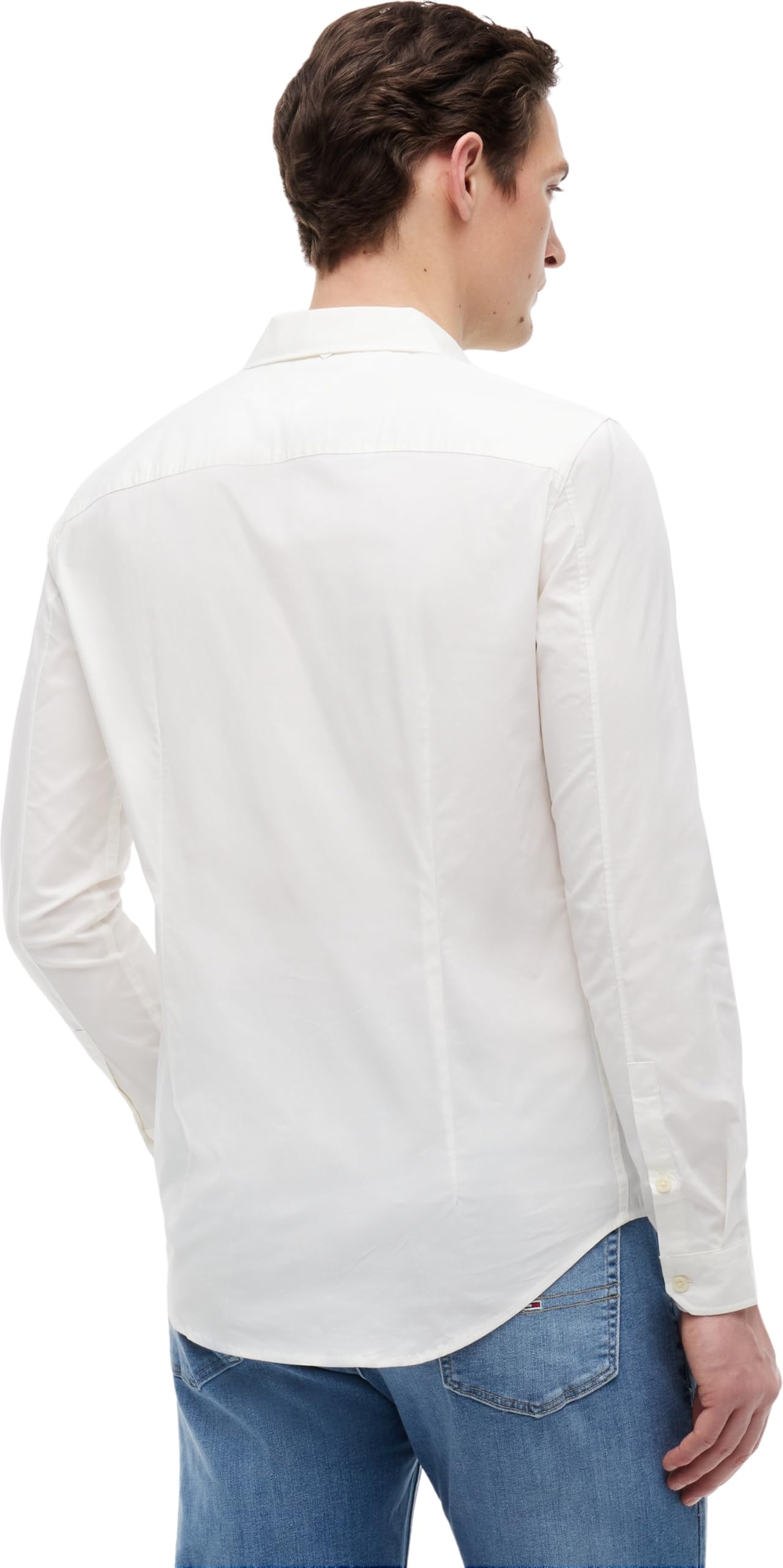 Tommy Jeans Mężczyźni Tjm Original Stretch Koszula, Biały, XS