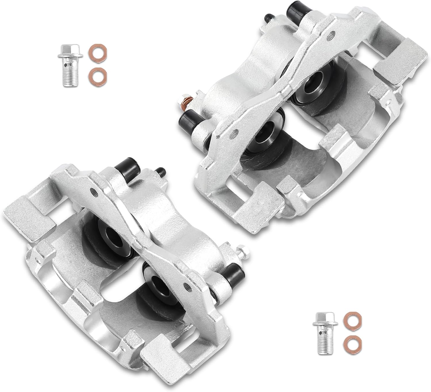 Front Brake Caliper Kit Right + Left Assembly w/Bracket 18-B4810 18-B4811 Compatible for Jeep Grand Cherokee 4.0L 4.7L 1999-2002 with ATE Caliper (Set of 2)