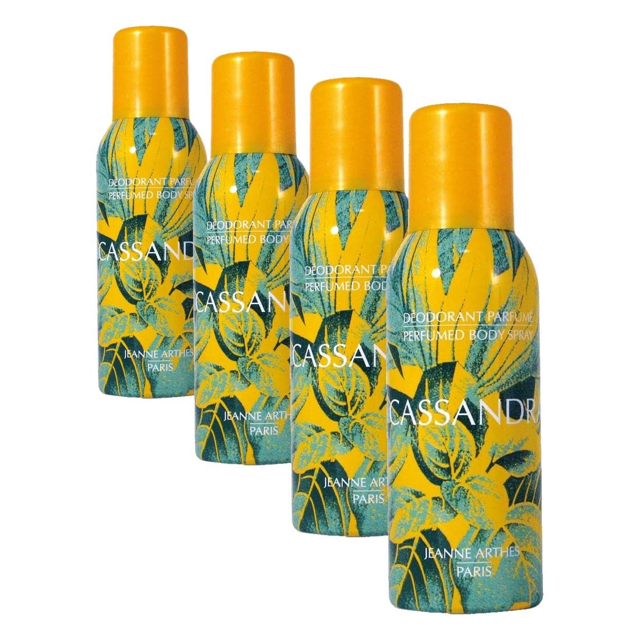 JEANNE ARTHES - Deodorante Donna Cassandra - Spray profumato - Fragranza Bergamotto Rosa - 150 ml (Confezione da 4)