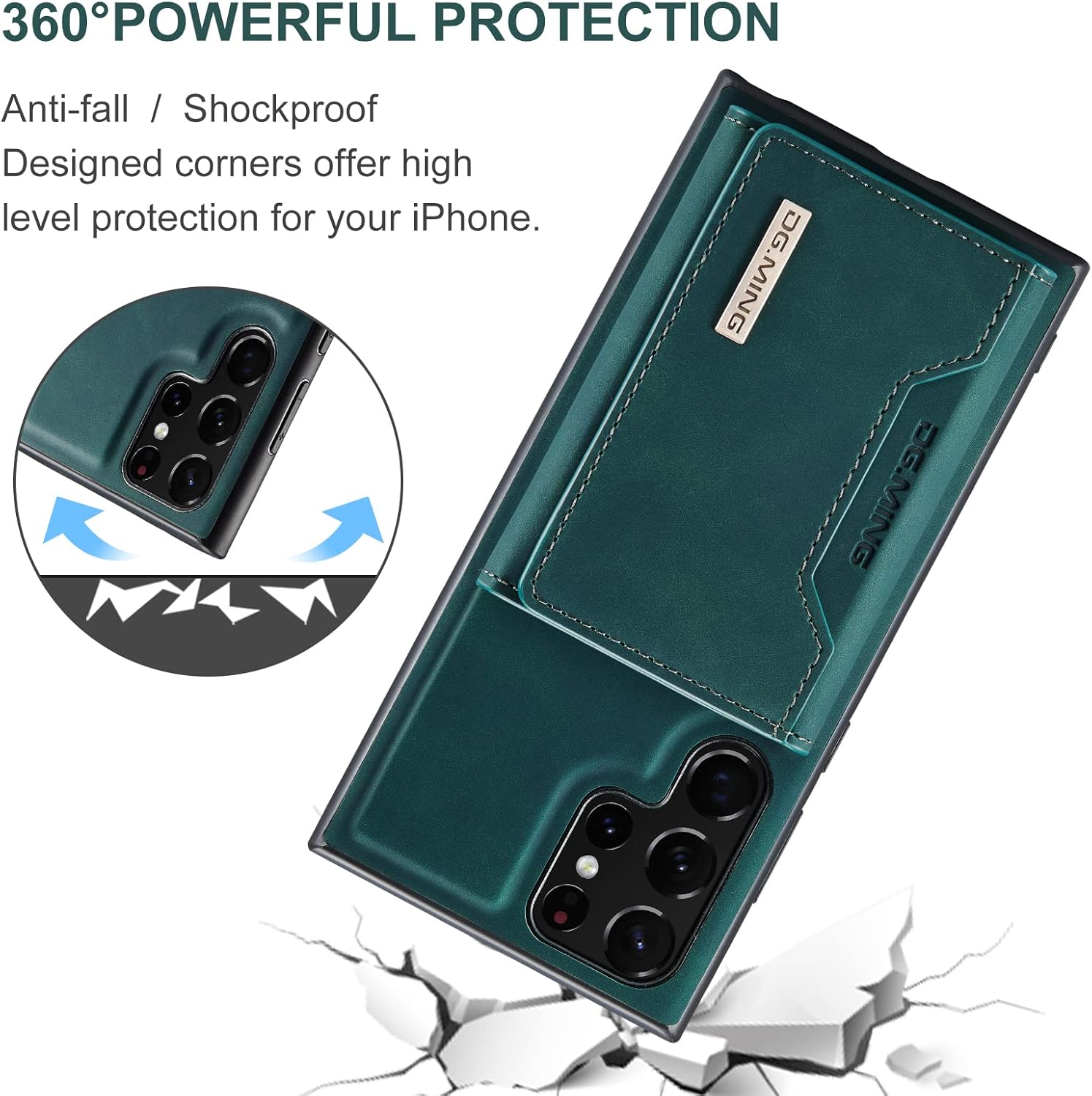 for Samsung Galaxy S22 Ultra Leather Case Wallet 2 in 1 Magnetic Detachable Wallet Back 6.8'' Protection Cover Slim Phone Cases with Card Holder Bag No Wireless Charger Green