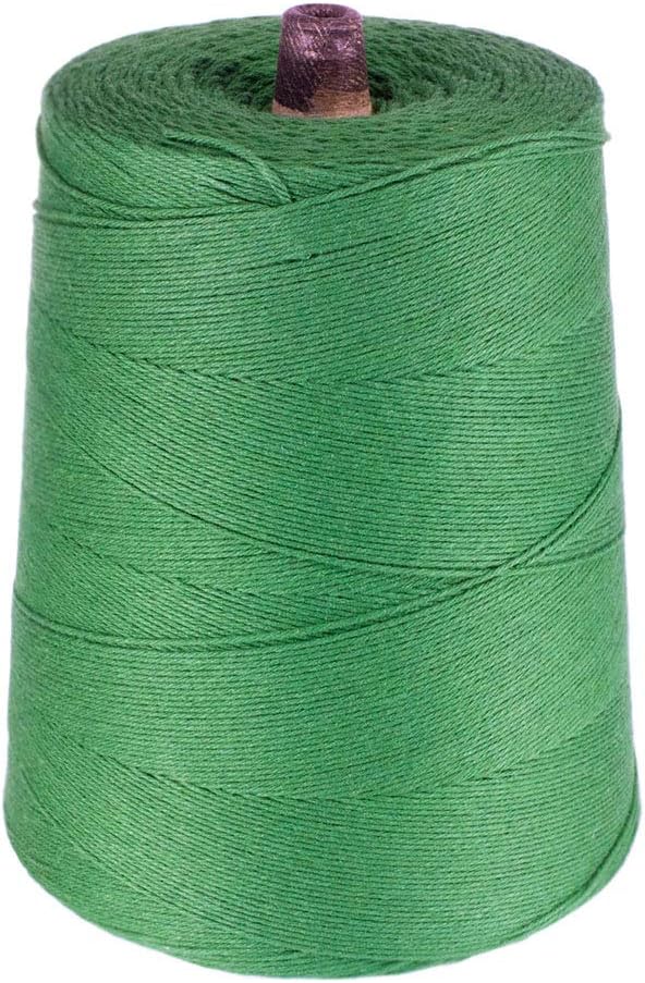 2 Pound Cone Spool of 4 Ply Cotton Wrapping Twine - 4 Ply x 9600 Feet - Green - Craft String