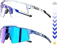 Vista 17 de KAPVOE Gafas de ciclismo fotocromáticas MTB Gafas de sol transparentes para bicicleta de montaña, gafas de transición, deportes de béisbol y correr