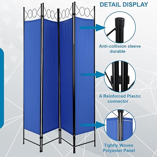 Miniatura 25 de Divisor de habitación, pantalla de privacidad plegable, 4 paneles, divisor de pared portátil, divisores de habitación para el hogar, oficina,