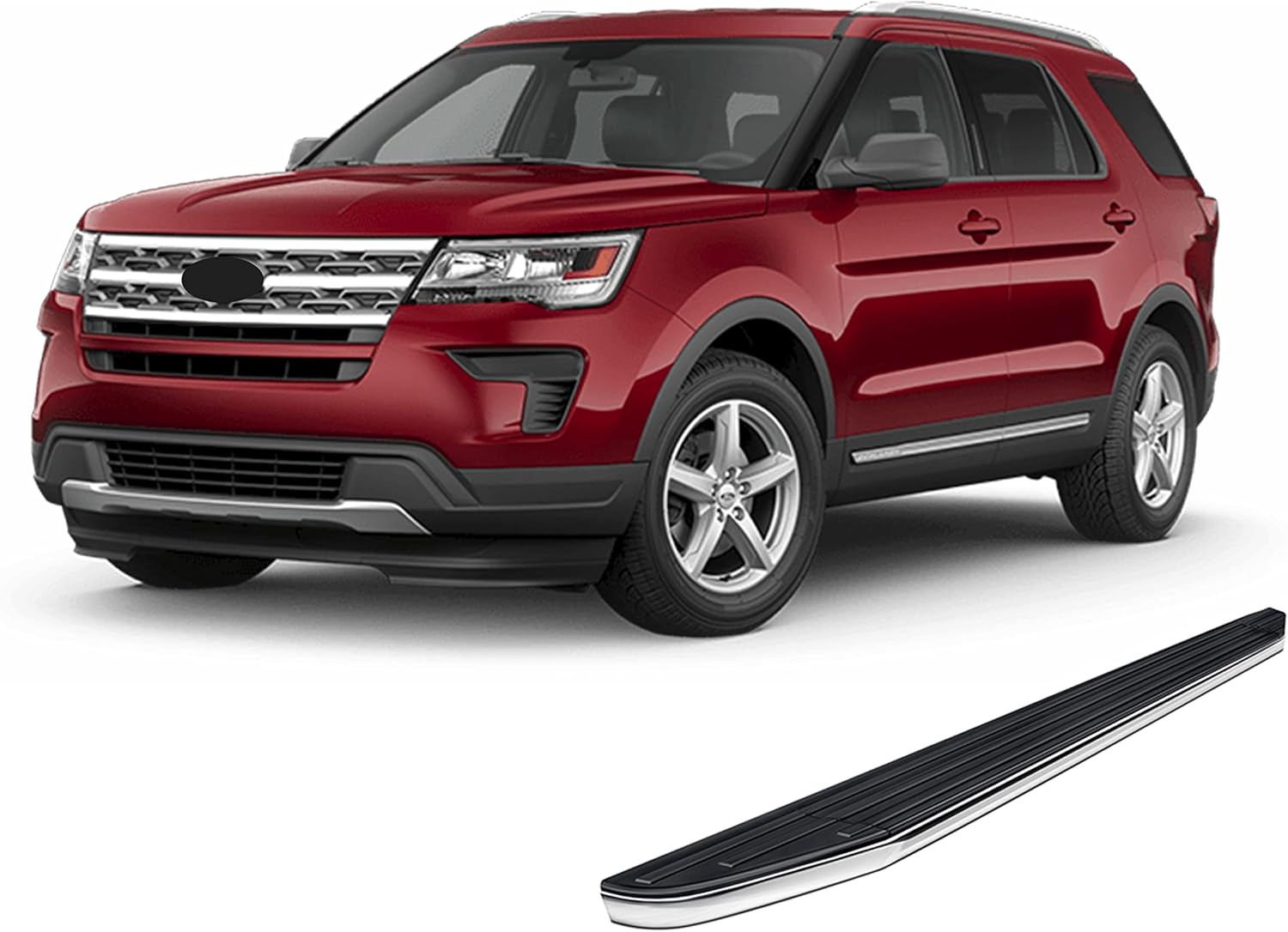 Black Horse Premium Running Boards Black Compatible with 2011-2019 Ford Explorer-PR-FREX