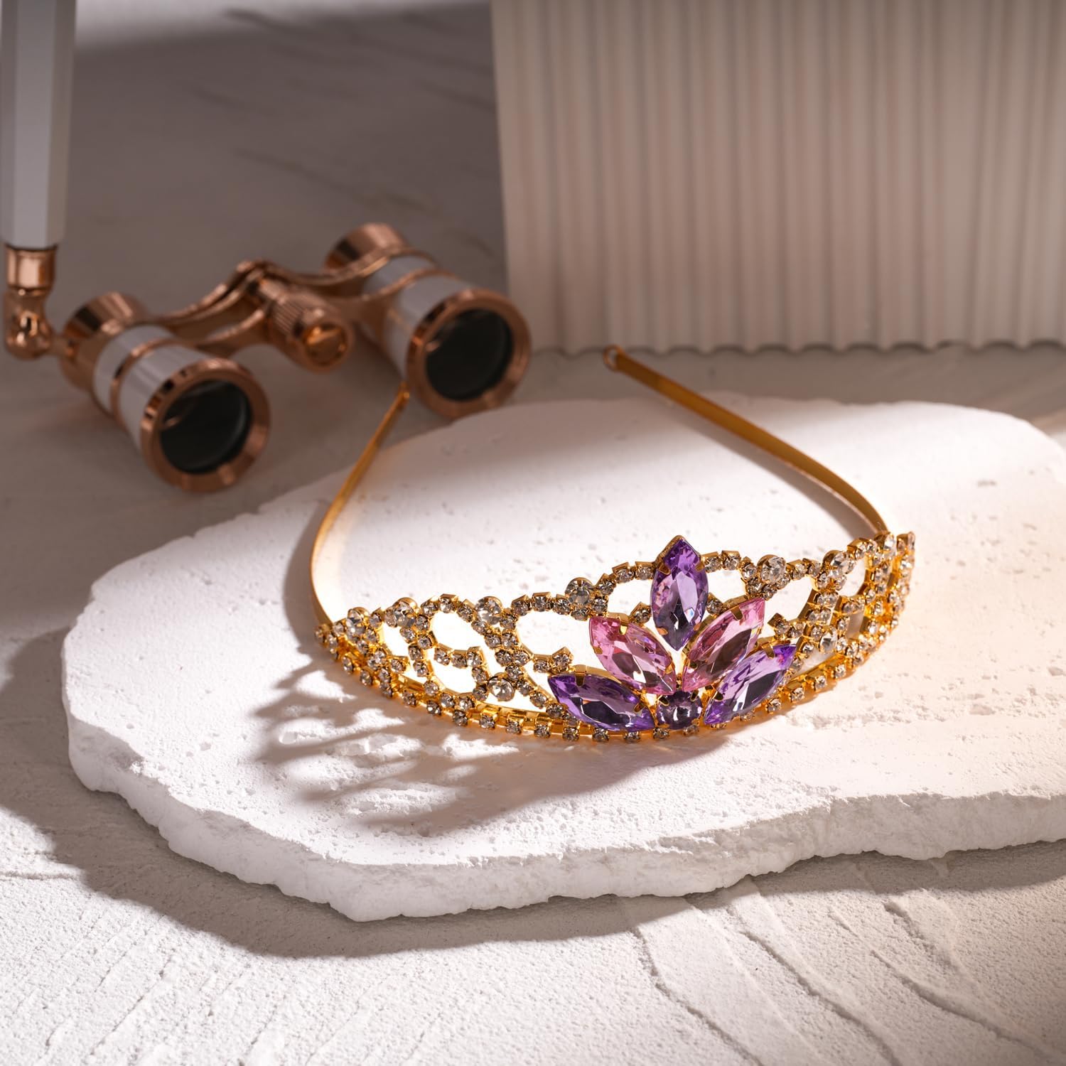 Princess Crown Sparkle Gold Crown Rapunzel Costume Accessories for Women Girls Halloween Dress up Gifts - Image 2