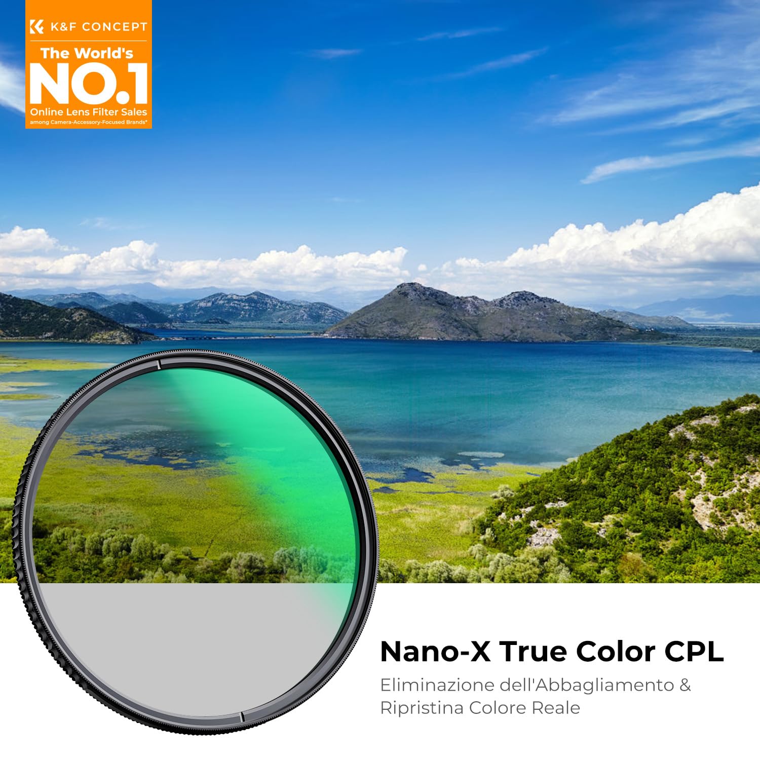 K&F CONCEPT Nano-Xcel 67mm Filtro Polarizzatore True Color, Polarizzatore Circolare CPL Filtro con 28 Strati Rivestimento Nano