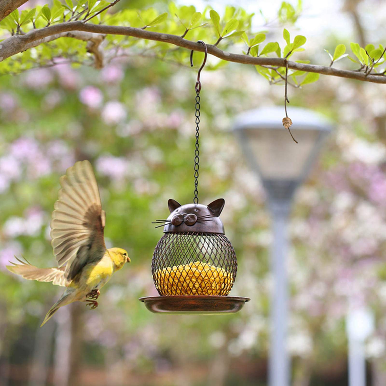 Vogelhaus,Futterhaus für Vögel, Vogelfutterspender mit stabilen Sitzstangen und Schutzdach für Wildvögel,witterungsbeständig und langlebig