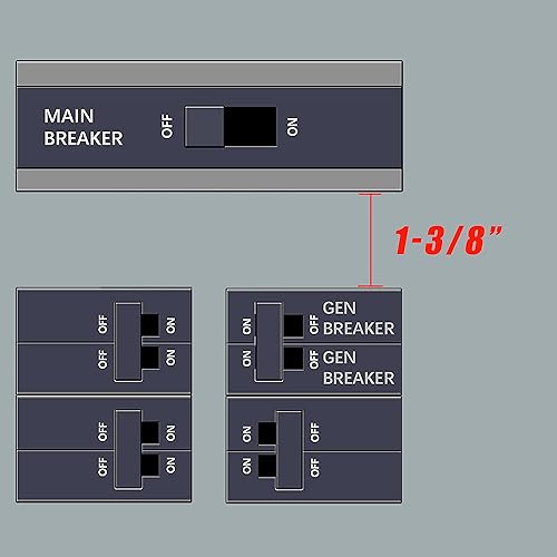 Miniatura 4 de Kit de bloqueo de generador para paneles Square D QO y Homeline de 150/200 amperios - 1 3/8 pulgadas de espacio entre el interruptor principal y el