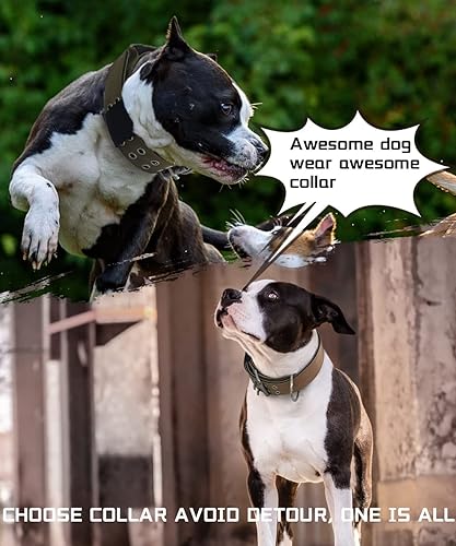 Miniatura 4 de Collar de perro grande resistente  2 pulgadas de ancho con asa para perros de razas extra grandes, collar táctico de nailon a prueba de mordidas de