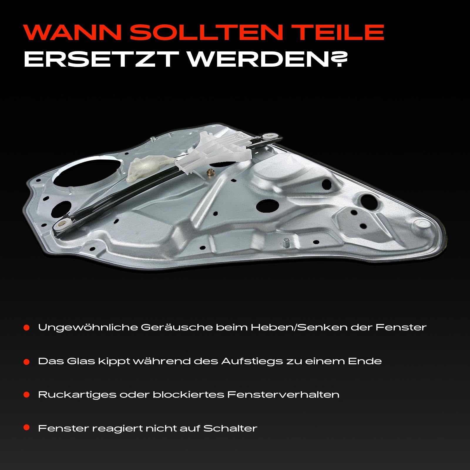 Frankberg Fensterheber Elektrisch Ohne Motor 4/5-Türer Hinten Links Kompatibel mit Polo 9N 9A4 2001-2018 6Q4839461