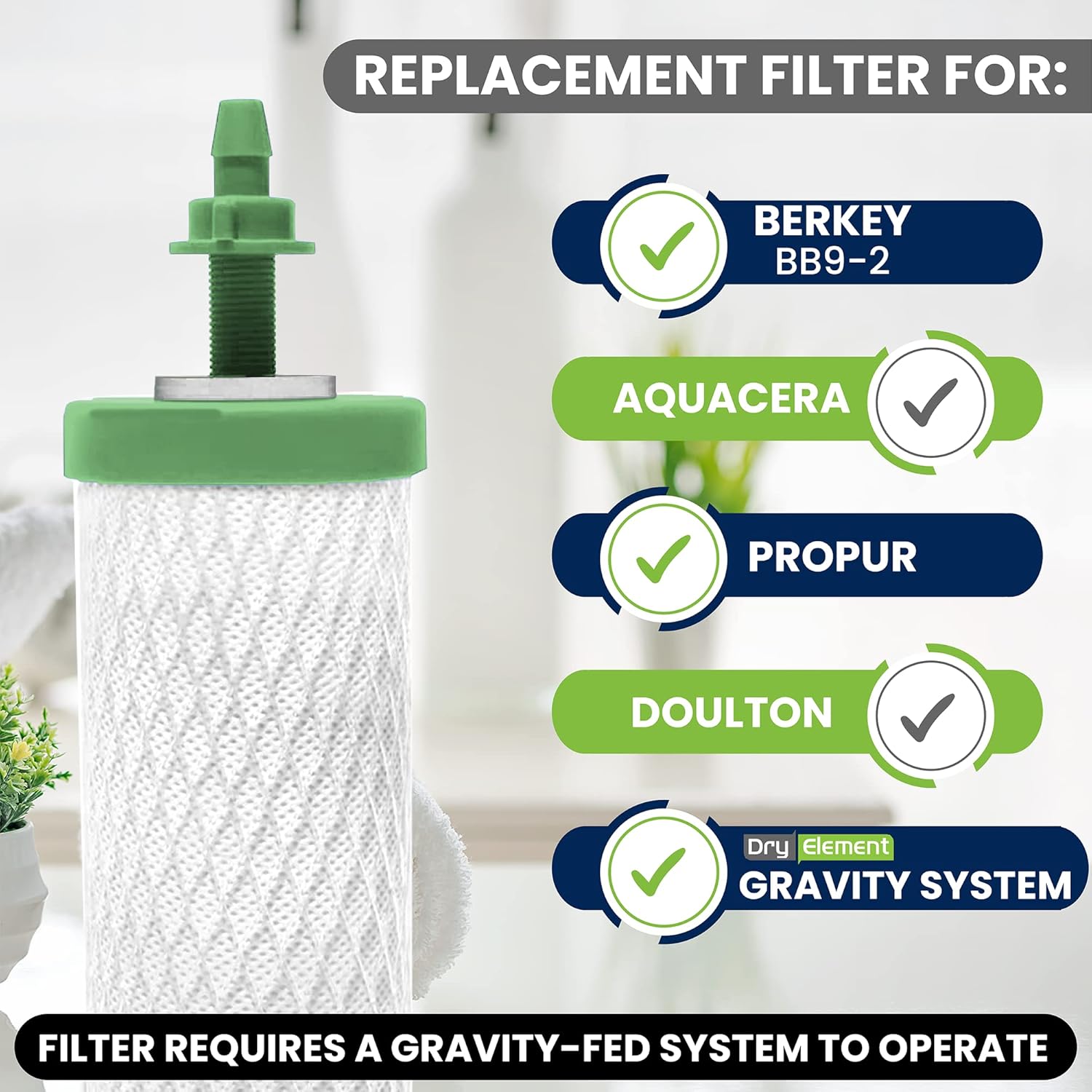 High Capacity Nano Gravity Water Purification Filter Replacement That Outperforms BB9-2
