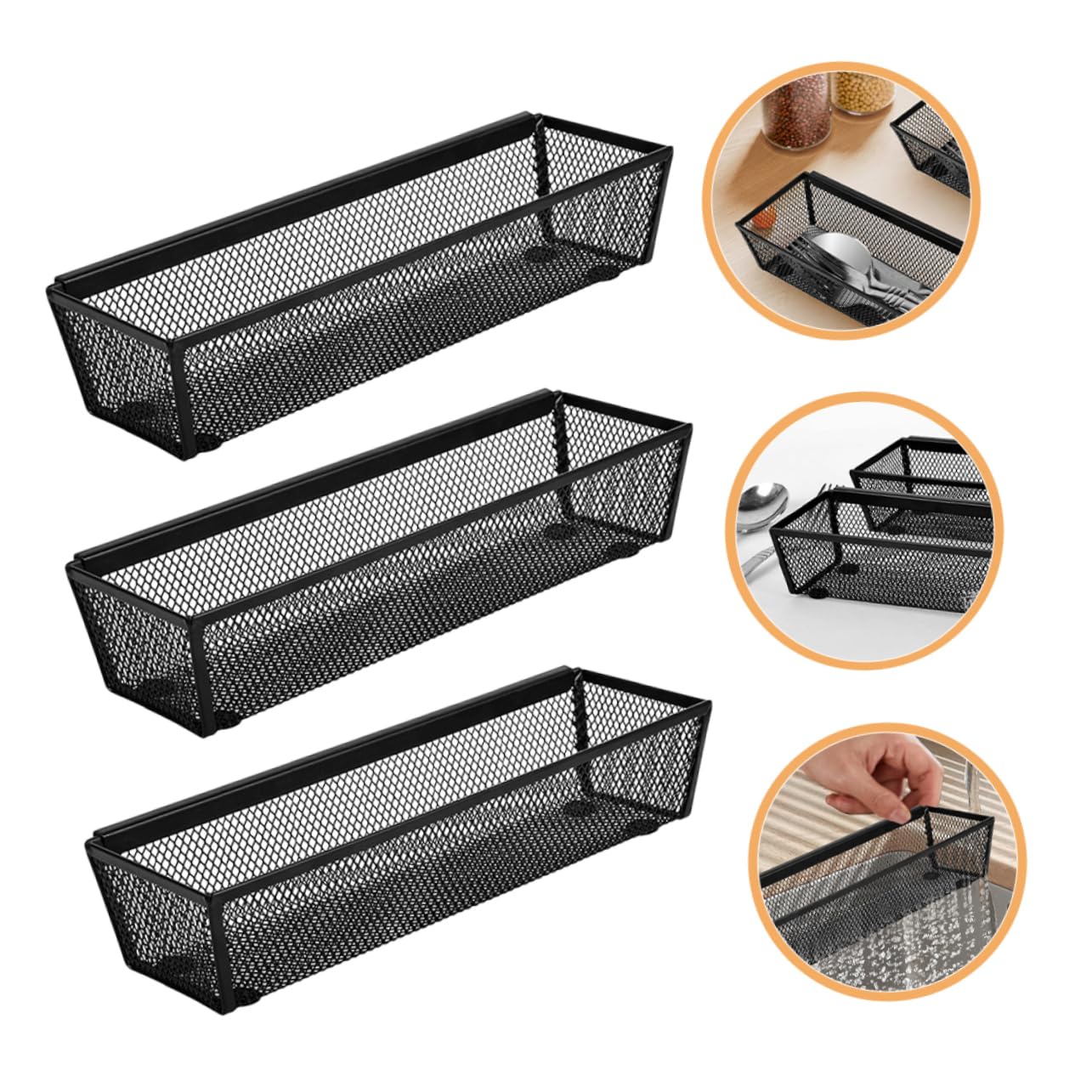 COLLBATH 6kawałki Organizer Do Sztućce z Metalowej z Złącznymi Ramionami Praktyczny Koszyk Sztućce Do Kuchni i Biura Oszczędzający Miejsce Widelce Łyżki i Noże