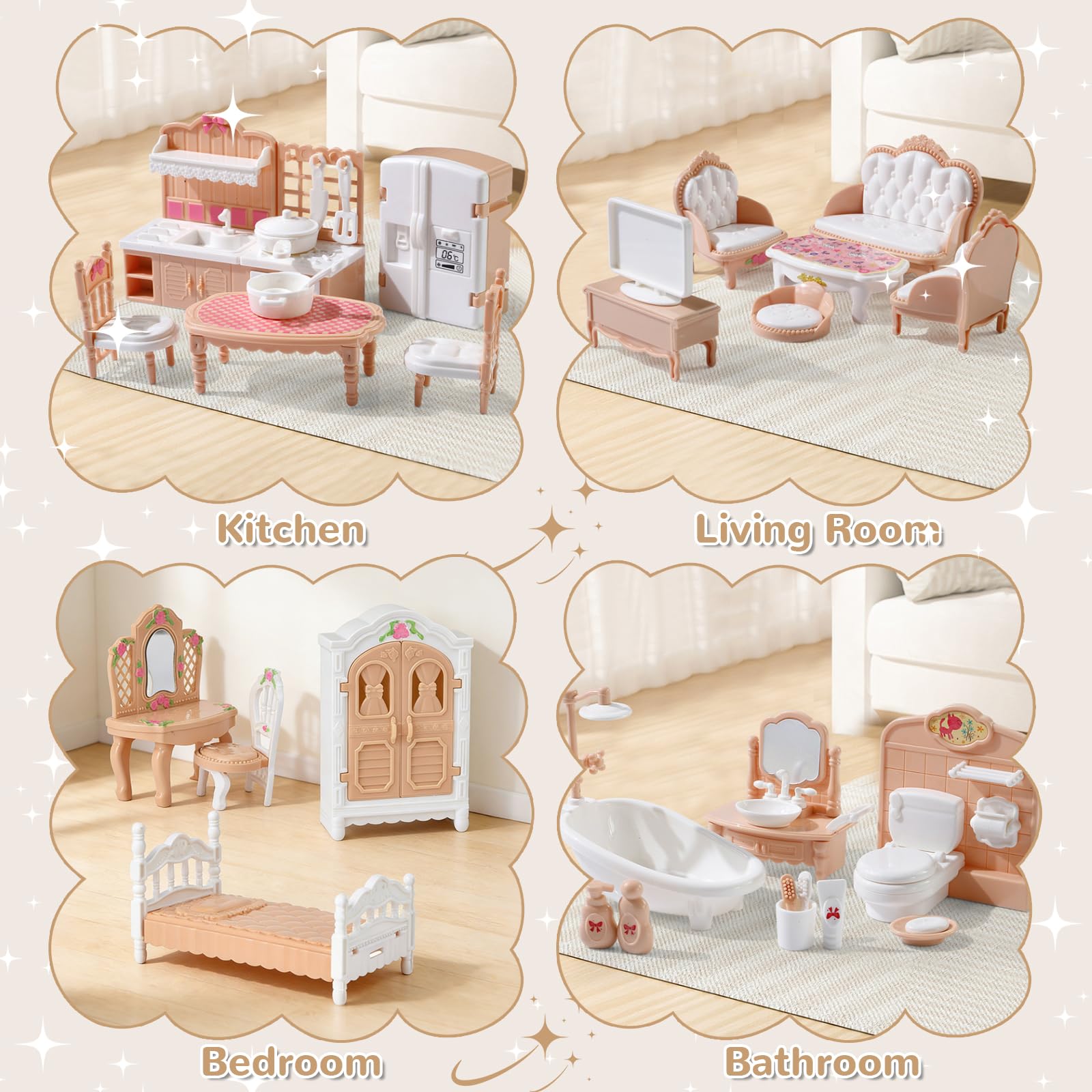 Articles en kit pour maison de poupée miniature pour salle à manger