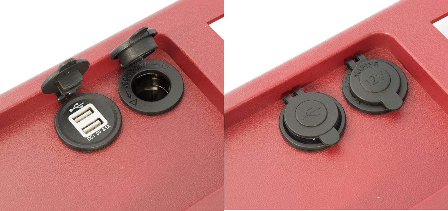 Blue Oval Industries 1987-1993 Mustang Scarlet Red Center Console Cup Holders USB Charger