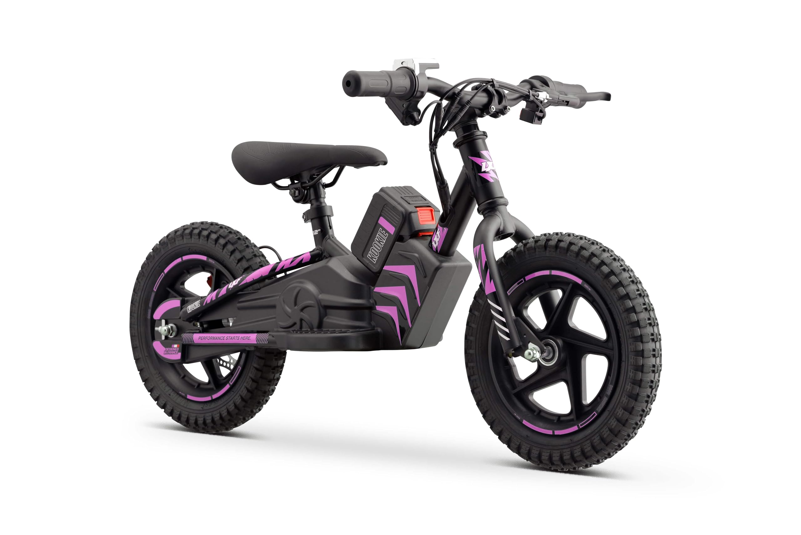 LXF Draisienne électrique Enfant Kookie 12" Black Edition, 250w, Batterie Lithium-ION 21V, Selle réglable, Frein à Disque arrière