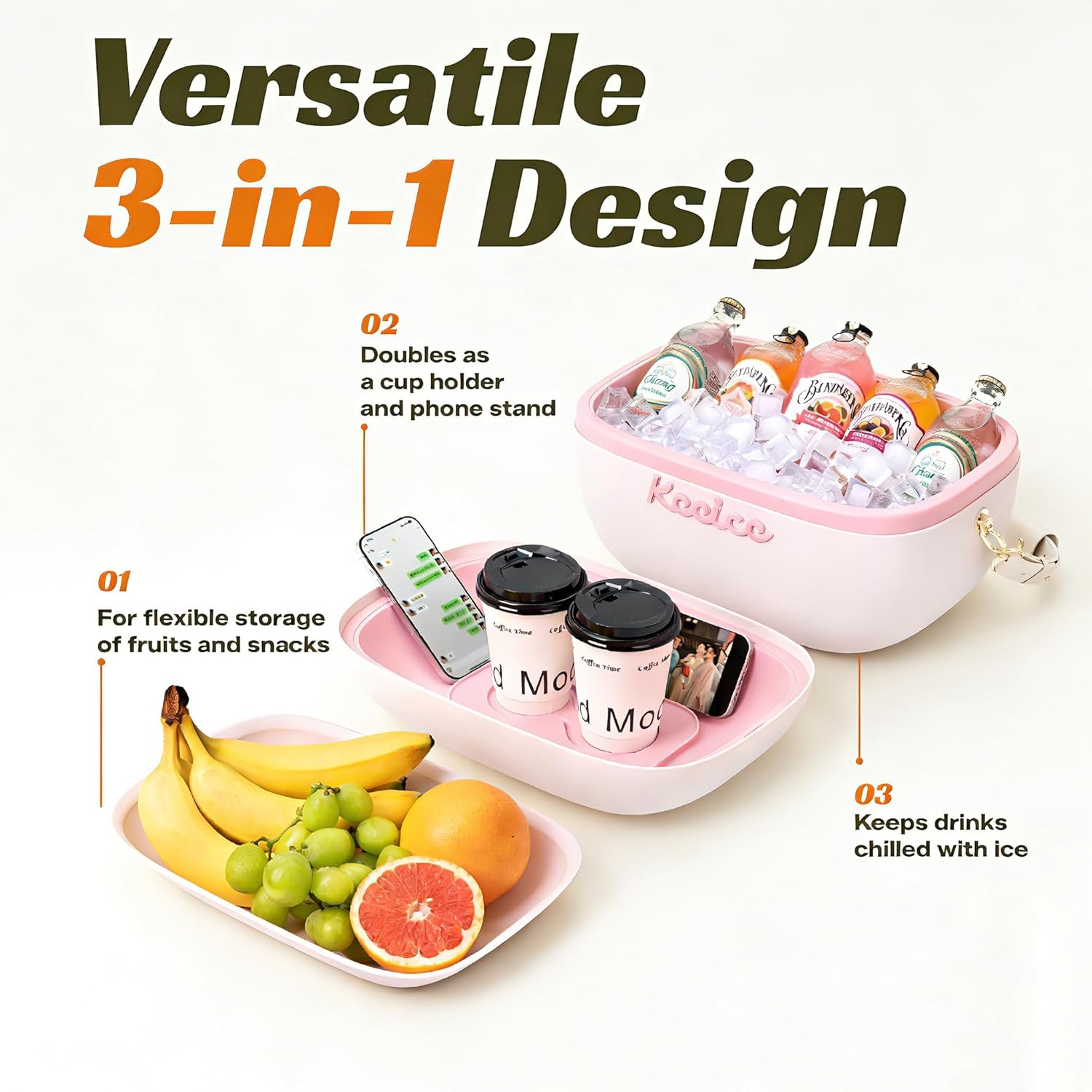 6QT+12QT Insulated Cooler Combo, Mini Portable Ice Lunch Box, Picnic Beach Hardcover Cooler Bag for Outdoor Travel, Camping, Hiking