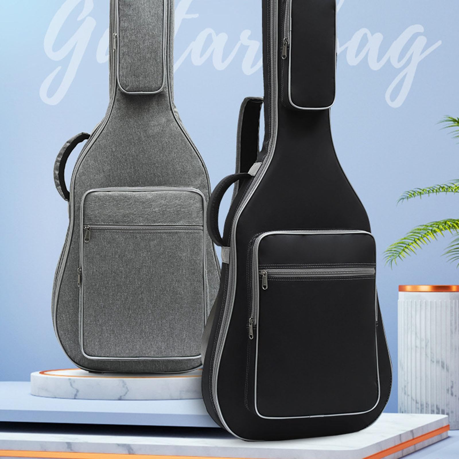 Pokrowiec na gitarę elektryczną, pokrowiec na gitarę, koncert, z dużą kieszenią akcesoria, pliki muzyczne, notatniki, kable, elektryczną, Szary, 38x8x103 cm